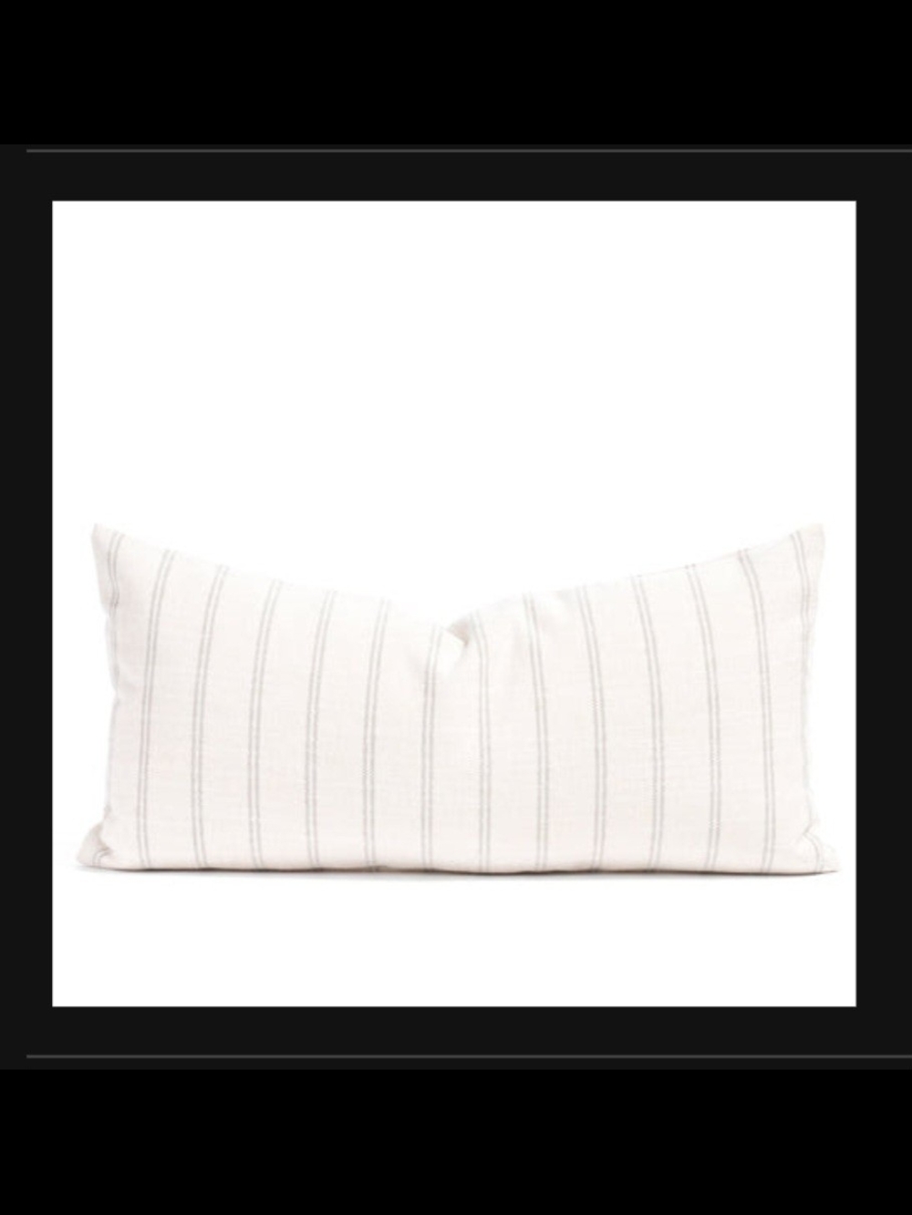 Tonic Living Farina 12 X 24 Lumbar Pillow - Cream with Light Gray Stripes